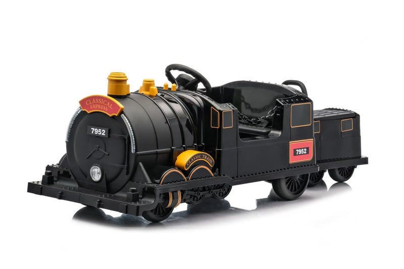 Kids Ride-On Train for Backyard Fun – Battery Powered W/Magic Cars® Remote Control, Real Steam Stack, MP3 & Working Caboose (Ages 1–10)