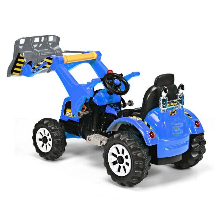 Blue 12V Battery-Powered Children's Dumper Truck for Endless Playtime Fun