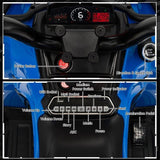 Blue 12V Kids Ride-On ATV with MP3 Player and Headlights