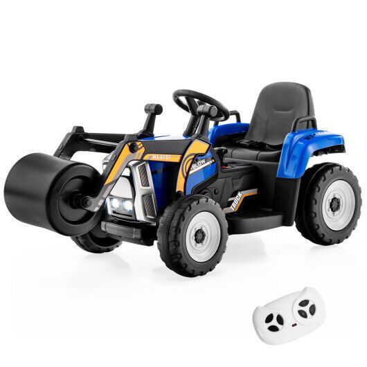 Blue 12V Kids Road Roller with 2.4G Remote Control - Long-Lasting Fun for Little Ones