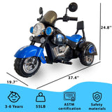 Blue 3-Wheel Chopper Motorbike Toy for Kids