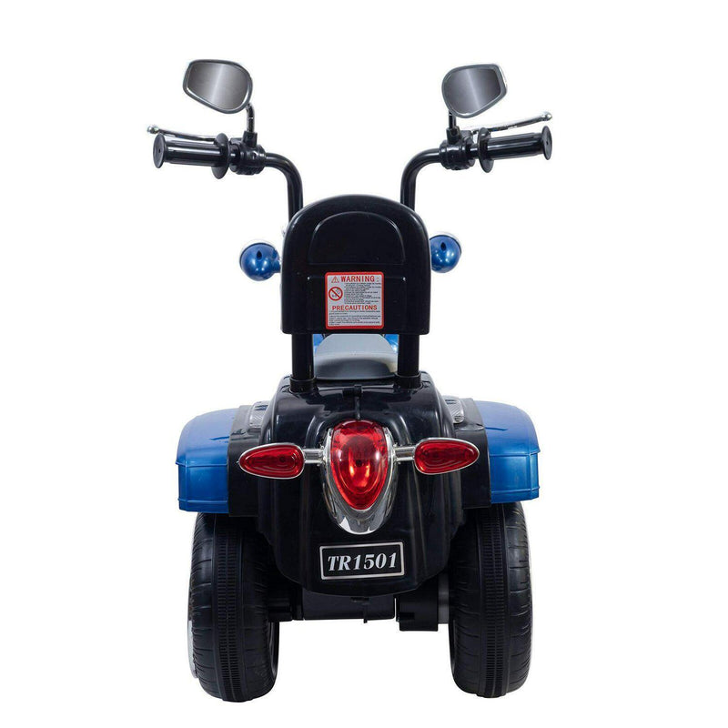 Blue 3-Wheel Electric Motorcycle Ride-On Toy with MP3 Player for Kids Ages 2-4