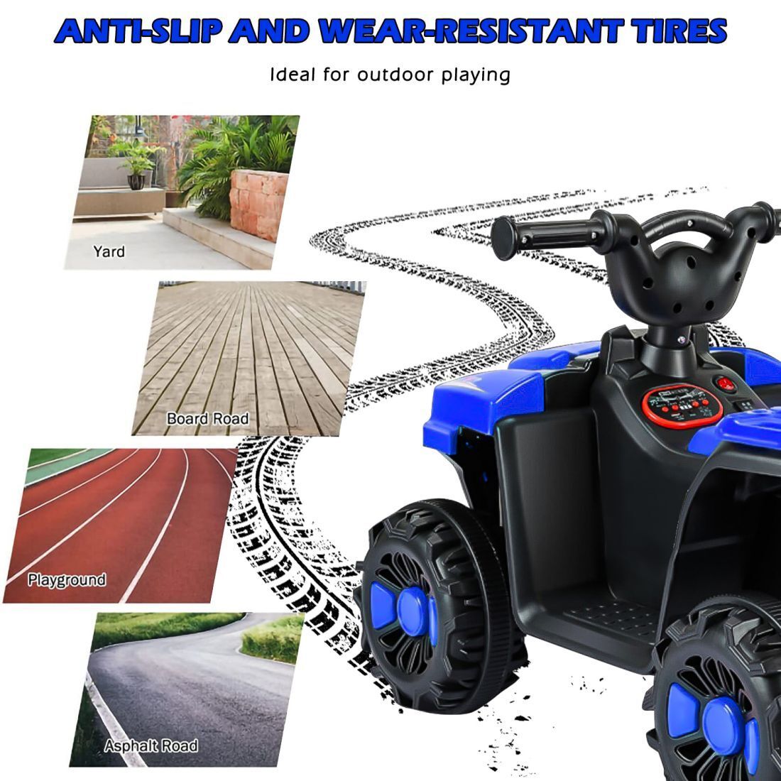 Blue 6V Battery-Powered Kids' ATV Ride-On Car