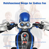 Blue 6V Kids Chopper Motorcycle Trike with Headlight and Horn