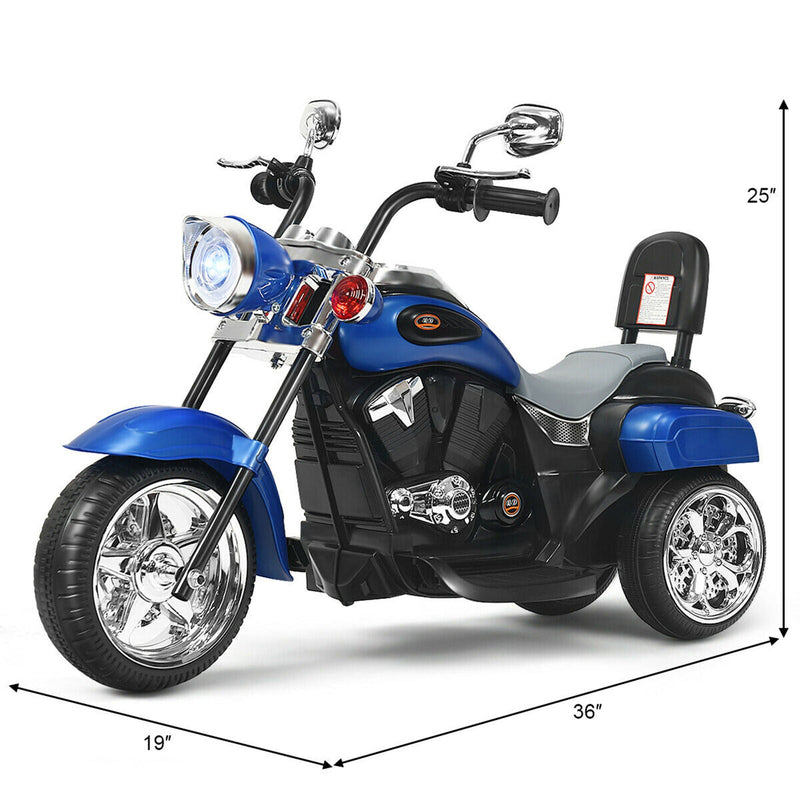 Blue 6V Kids Chopper Motorcycle Trike with Headlight - Fun Ride for Little Ones!