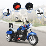 Blue 6V Kids Chopper Motorcycle with Light & Horn - Toddler 3 Wheel Trike