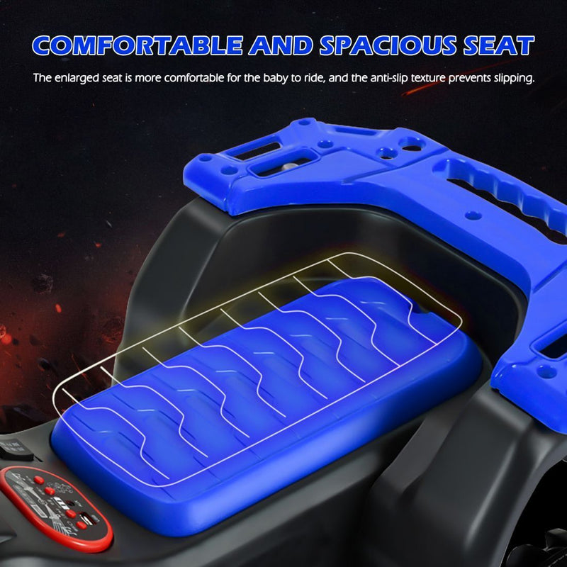 Blue 6V Kids Ride On ATV with MP3 & LED Headlight - 4-Wheeler Quad for Endless Fun!