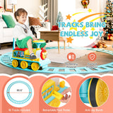 Blue Electric Kids Train Toy with Unique Design & Stickers - 6V Motorized Ride-On