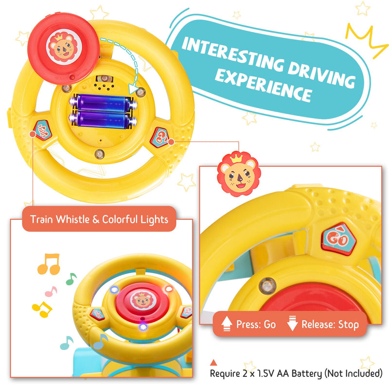 Blue Electric Kids Train Toy with Unique Design & Stickers - 6V Motorized Ride-On