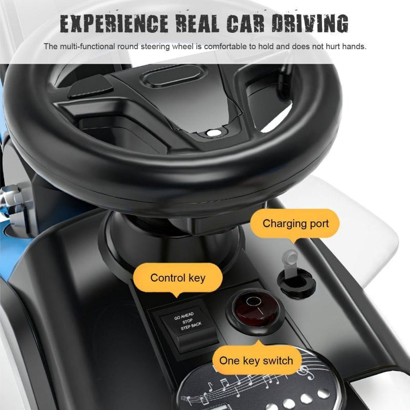 Bluetooth-Enabled Electric Excavator Toy Car for Kids with Helmet and Rear Attachment