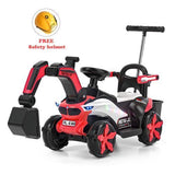Bluetooth Helmet Electric Excavator Toy Car for Kids: A 2-in-1 Exciting Playtime Experience!