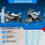 BMW 12V Battery Powered Ride on Motorcycle for Kids with Headlight - Perfect Gift