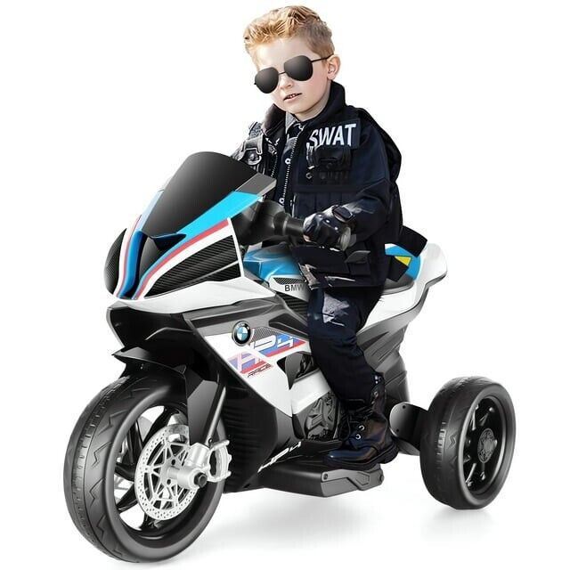 BMW 12V Battery Powered Ride on Motorcycle for Kids with Headlight - Perfect Gift