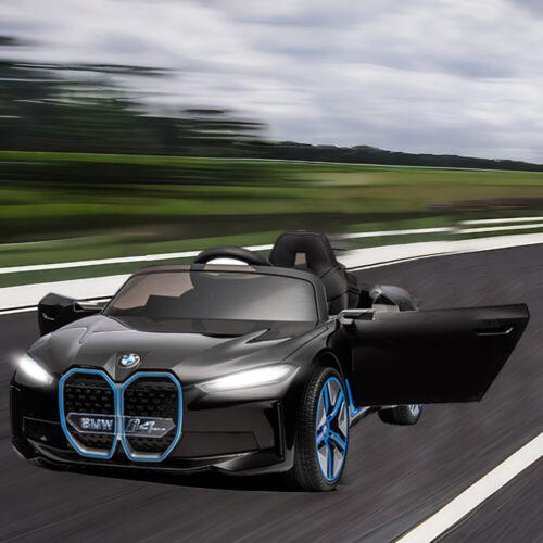 BMW I4 Licensed 12V Kids Ride On Car with Parental Remote Control, USB, MP3, and Bluetooth - Black