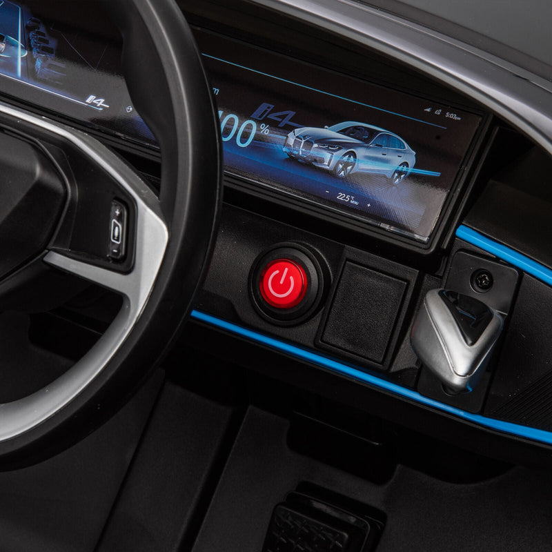 BMW I4 Licensed 12V Kids Ride On Car with Parental Remote Control, USB, MP3, and Bluetooth - Black