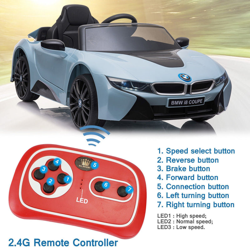 BMW I8 Electric Blue Kids Ride-On Car with Remote Control - Perfect for Christmas!