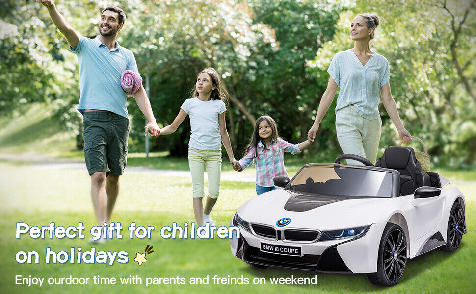 BMW i8 Licensed 12V Electric Ride-On Car for Kids with Remote Control