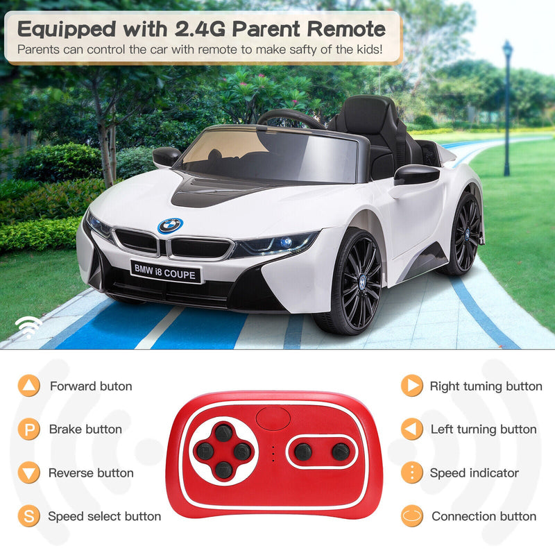 BMW i8 Licensed 12V Electric Ride-On Car for Kids with Remote Control