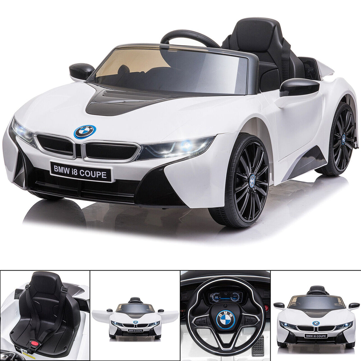 BMW i8 Licensed 12V Electric Ride-On Car for Kids with Remote Control