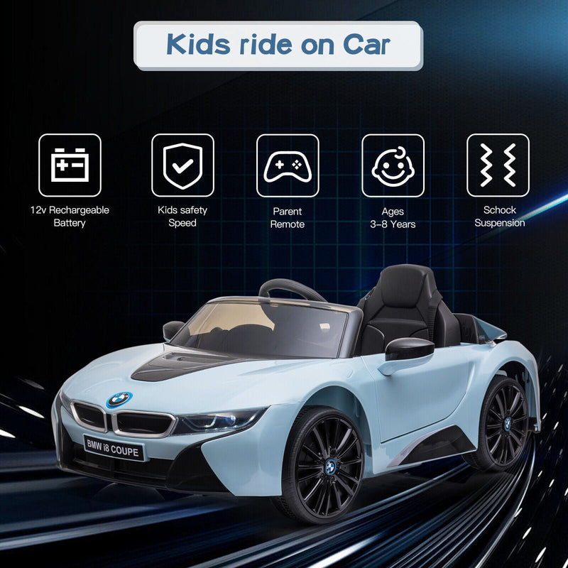 BMW i8 Electric Licensed Ride-On Car for Kids with 12V Battery and Remote Control