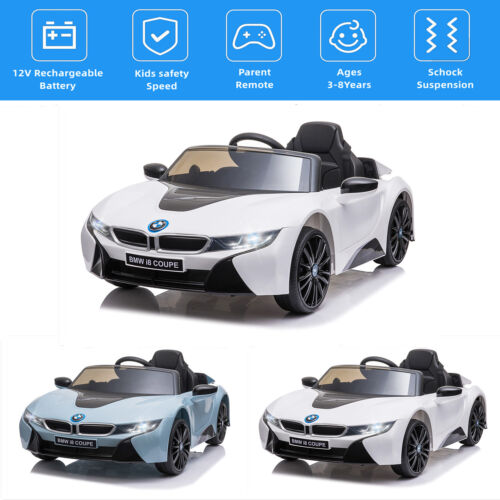 BMW i8 Style Kids Electric Ride-On Car with Remote Control and MP3 Player - 12V