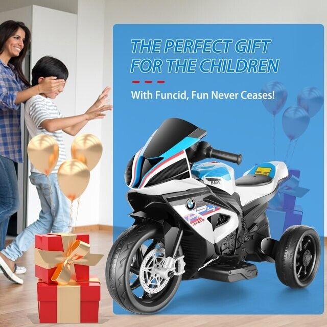 BMW Kids Electric Motorcycle - 12V Battery Powered Ride-On Bike in Sleek Black Design