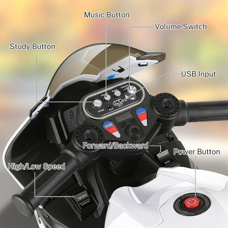 BMW Kids 12V Electric Motorcycle Ride-On Toy - Black