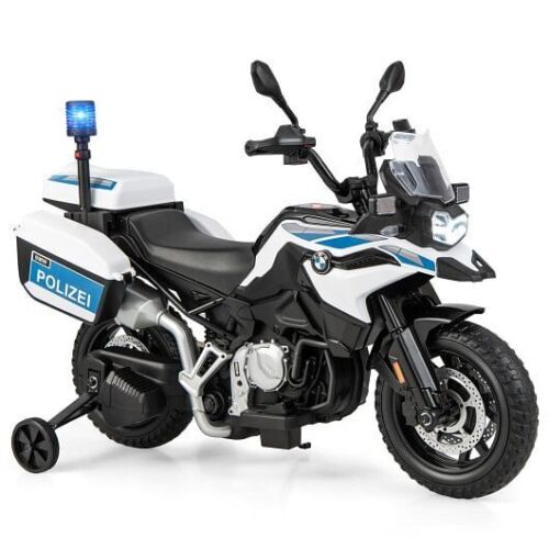 BMW Kids Ride On Police Motorcycle with Light and Music - White