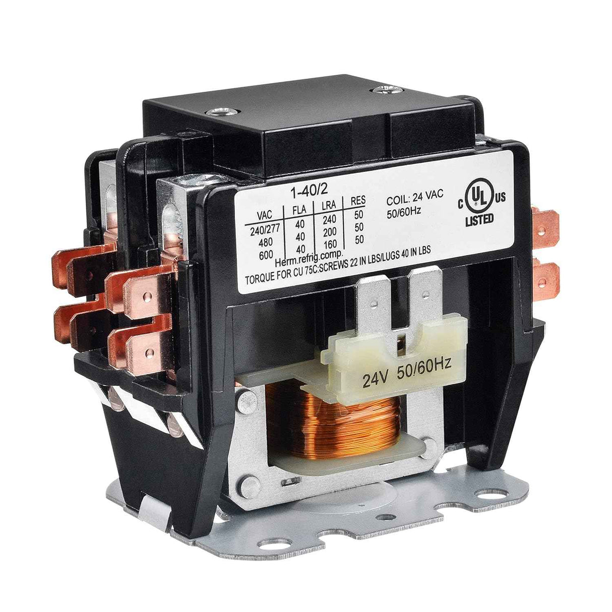 BOJACK 2 Poles FLA 40 Amp Coil 24 VAC Air Conditioner Condenser Compressor Contactor AC Definite Purpose Contactor TekShack