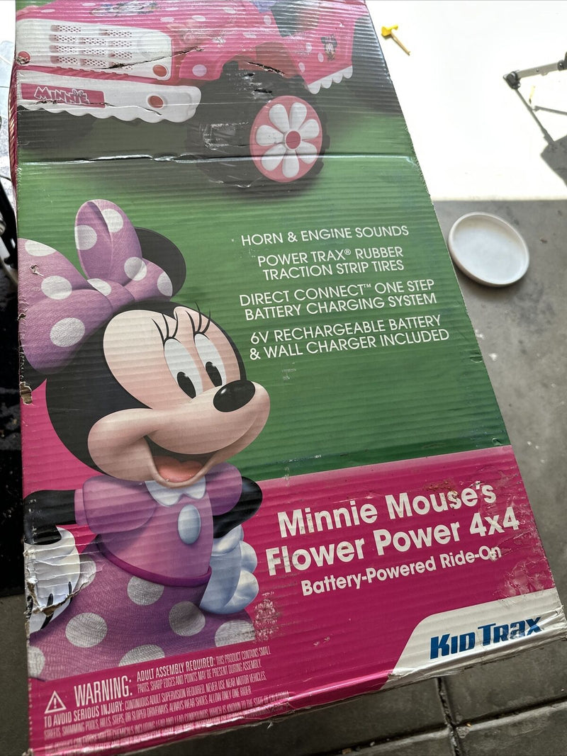 Brand New Minnie Mouse Flower Power 6V 4x4 Ride-On for Kids - Pink, Box Included