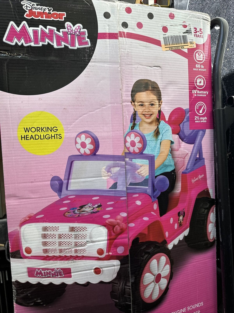 Brand New Minnie Mouse Flower Power 6V 4x4 Ride-On for Kids - Pink, Box Included
