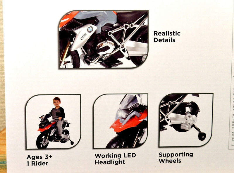 Brand New Red/Gray BMW 6V Ride On Motorcycle for Kids - Ready to Ride!