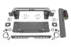 High Winch Mount | All Models | 20 Inch Black Single Row LED | DRL | Ford Bronco (21-24)