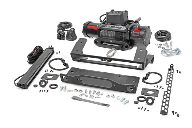 High Winch Mount | All Models | 9500S | 20 Inch Black Single Row LED | Ford Bronco (21-24)