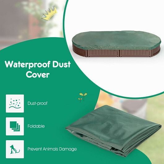 Brown Corner Seat Sandbox with Protective Liner - Built-in Design