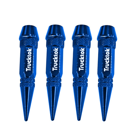 Trucktok 4pcs Aluminum Spike Bullet Valve Stem Caps Cover Wheel Tire Air Cap TruckTok