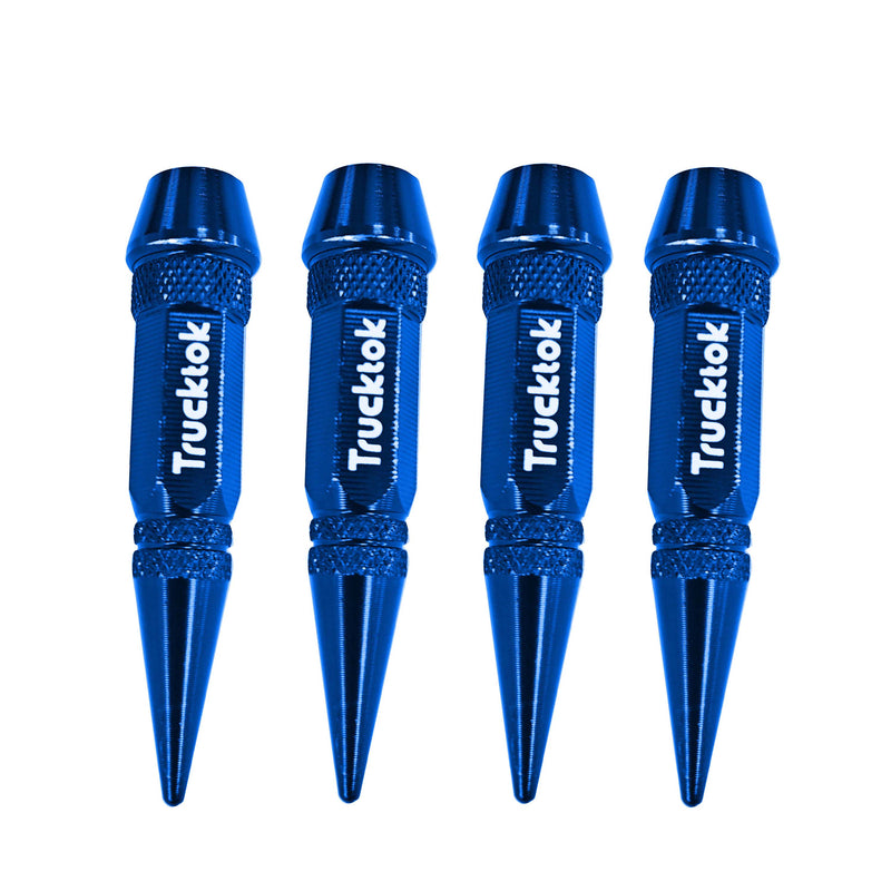 Trucktok 4pcs Aluminum Spike Bullet Valve Stem Caps Cover Wheel Tire Air Cap