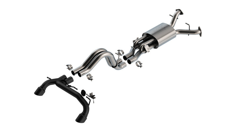 Borla ATAK Cat-Back Exhaust System Raptor 3.0L V6 Twin Turbo with Black Coated Tips| 2022+ Ford Bronco