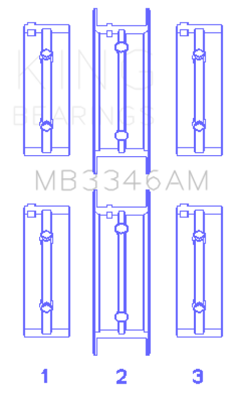 King Engine Bearings Subaru 1800Cc 1980 On (Size +1.0mm) Main Bearing Set