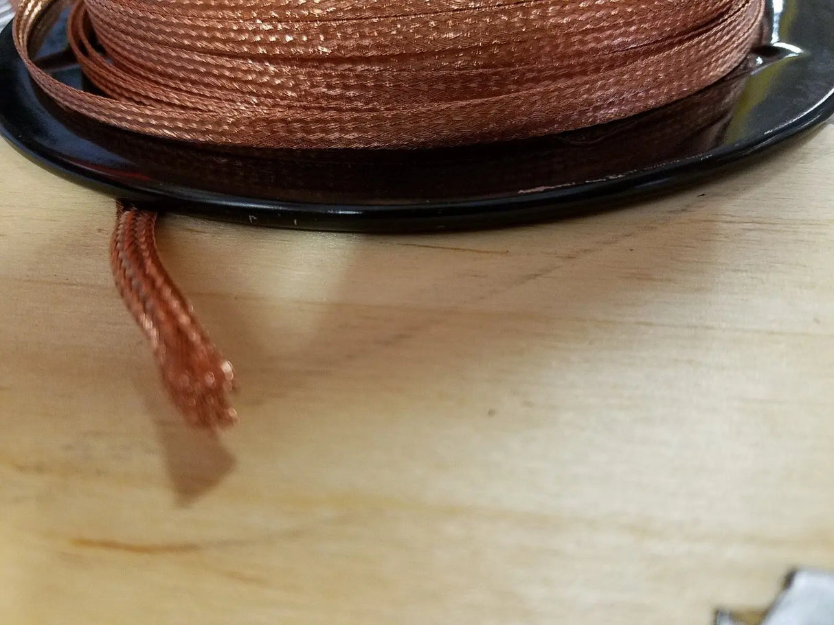 15 Ft' Flat Braided braid pure Copper Wire 3/16" Wide Ground Strap USA CC