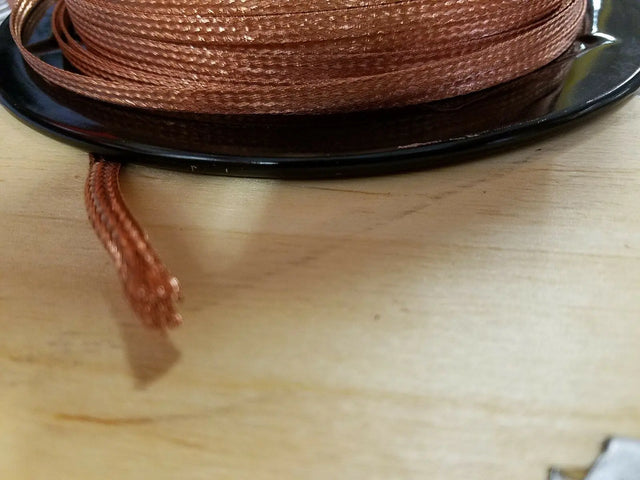 100 Ft' Flat Braided braid pure Copper Wire 3/16" Wide Ground Strap USA ACDC