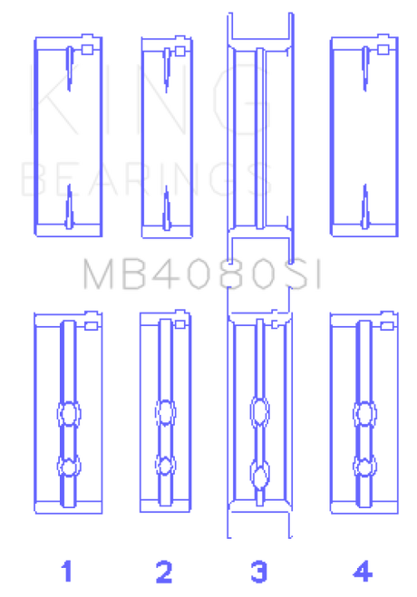 King Engine Bearings GMC 2.8L/3.4L V6 173Ci/207Ci (Size +0.25mm) Main Bearing Set