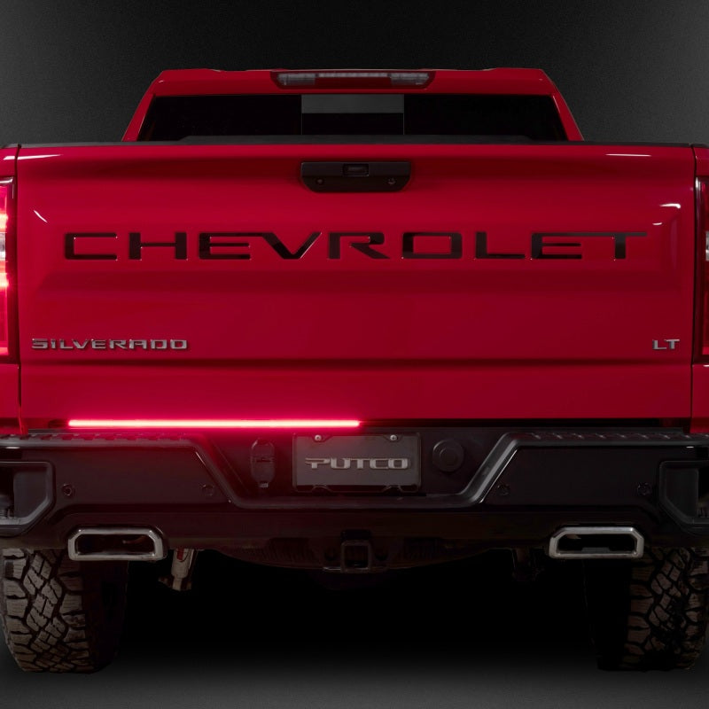 Putco 21-23 Ford F-150 60In Direct Fit Red Blade Kit Tailgate Bars w Factory LED Taillamps