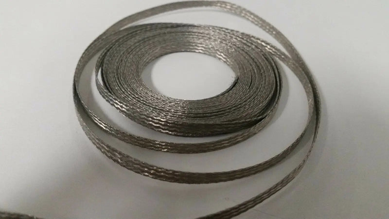 10 Ft' Flat Braided braid Tinned Copper Wire 3/16" Wide Ground Strap USA ACDC
