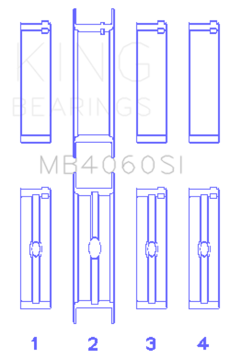 King Engine Bearings Chrysler Caravan 201Ci V6 Ohv (Size +0.25mm) Main Bearing Set