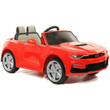 Chevrolet Camaro SS 12V Ride-On Car for Girls with Rubber Tires, Doors, and 3 Speeds - Red