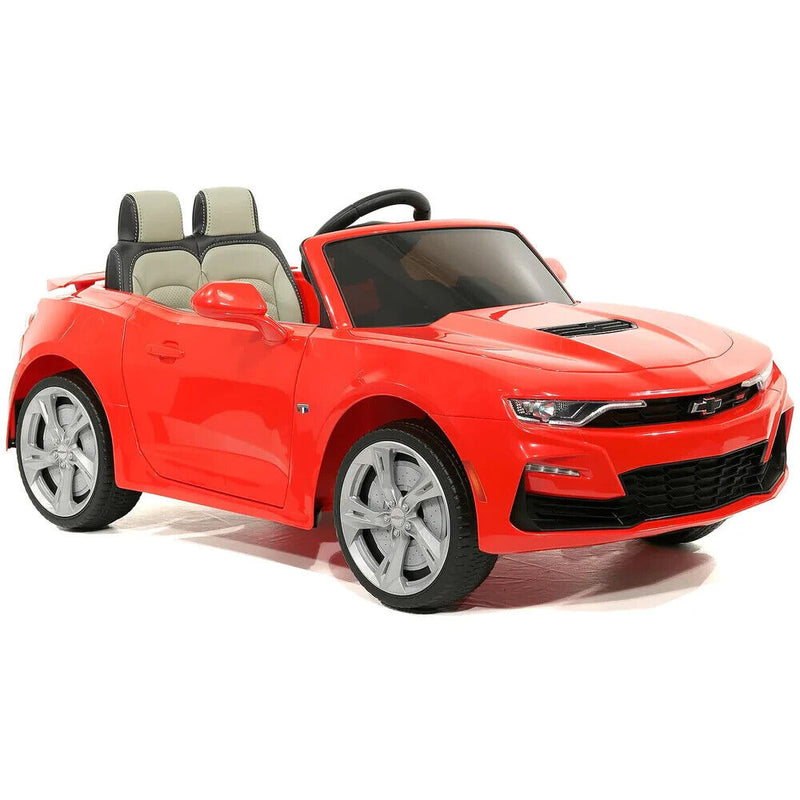 Chevrolet Camaro SS 12V Ride-On Car for Girls with Rubber Tires, Doors, and 3 Speeds - Red