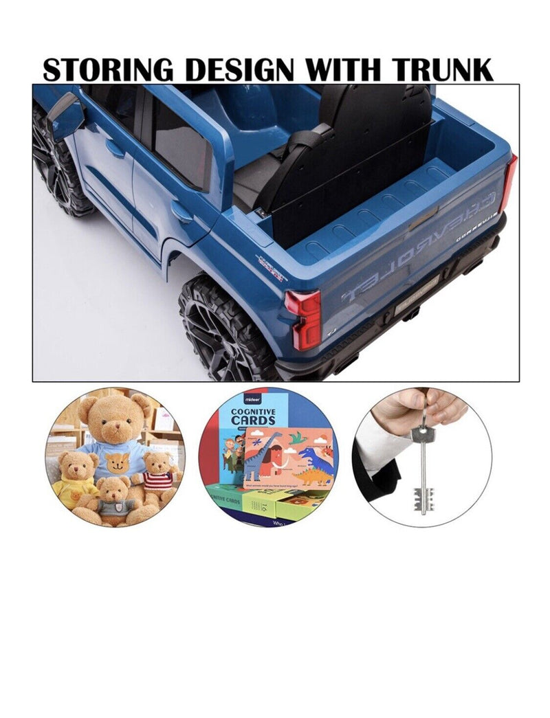 Chevrolet Silverado 12V Electric Ride-On Truck for Kids with 4 Wheels