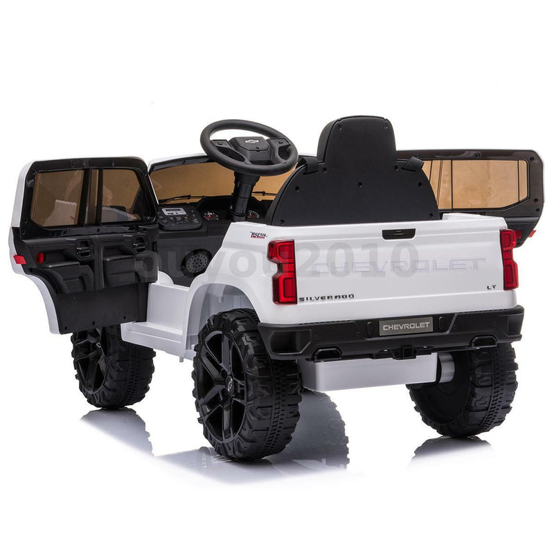 Chevrolet Silverado 12V Kids Ride-On Car with Music, LED Lights, and Remote Control