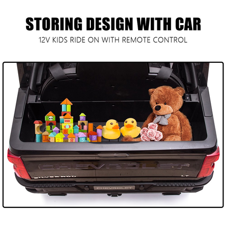 Chevrolet Silverado 12V Kids Ride-On Truck with Remote Control - Black